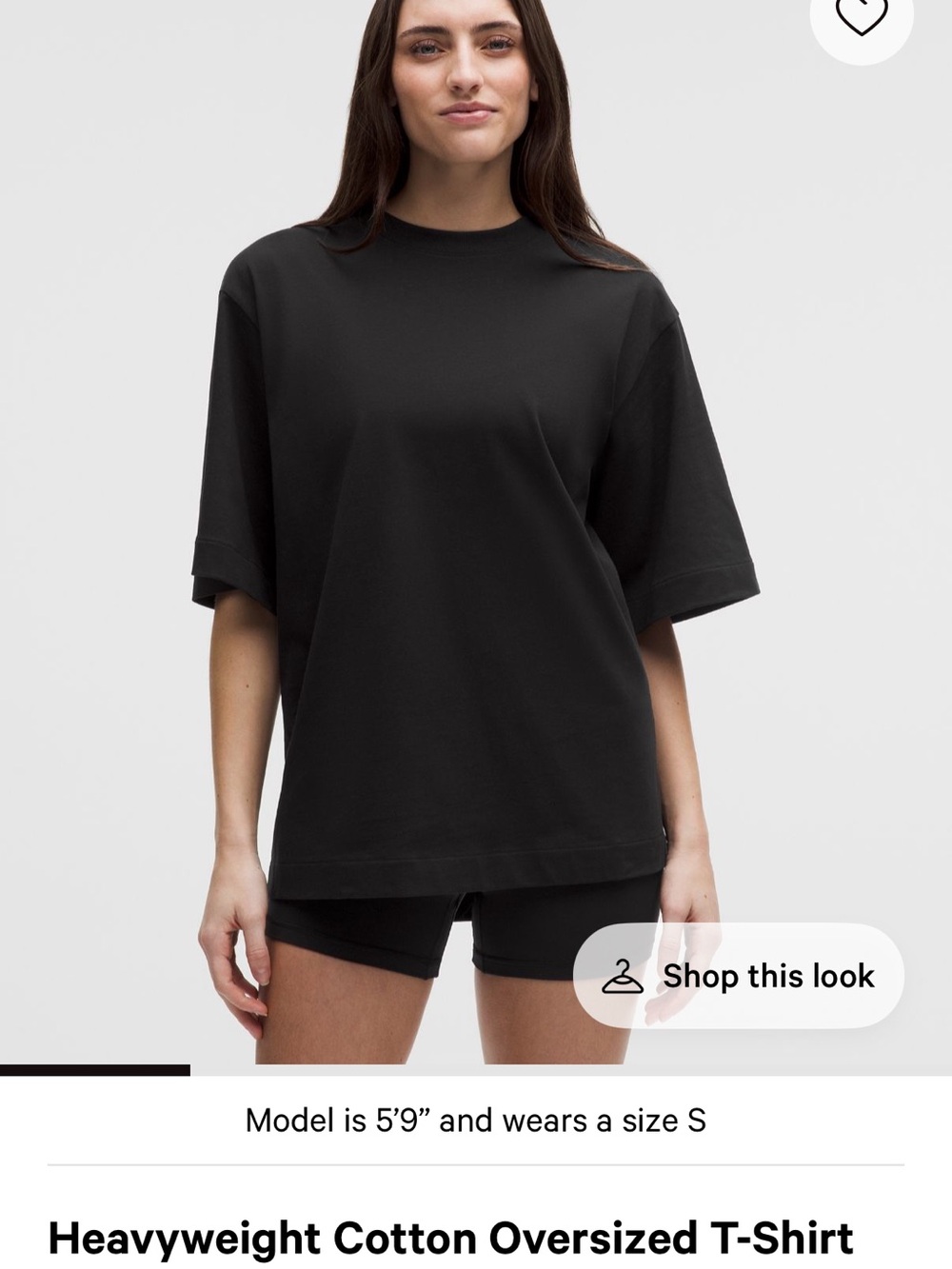 Lululemon Oversized Heavyweight Cotton Tee - Black
